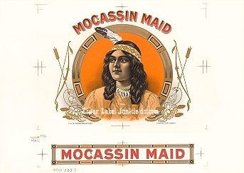 Mocassin Maid cigar box label