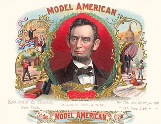 Model American cigar box label
