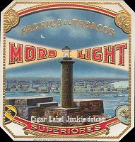 Moro Light outer cigar box label