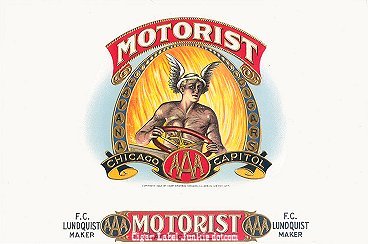 Motorist cigar box label