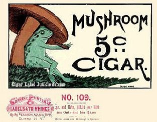 Mushroom- cigar box label