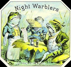 Night Warblers- cigar box label