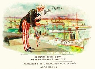 Naval Power cigar box label
