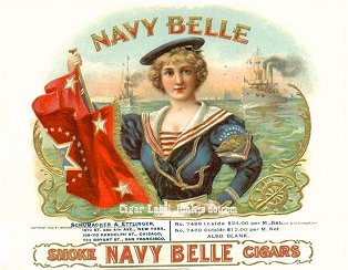 Navy Belle cigar box label