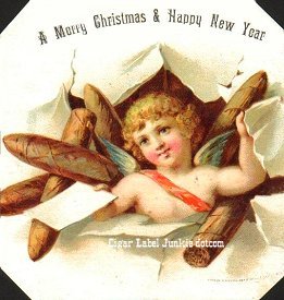 A Merry Christmas - cigar box label