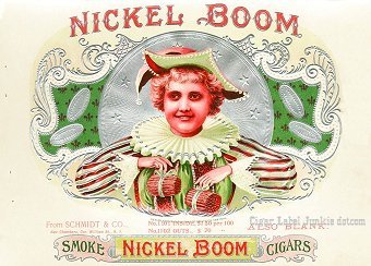 Nickel Boom cigar box label