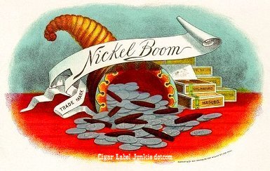 Nickel Boom cigar box label