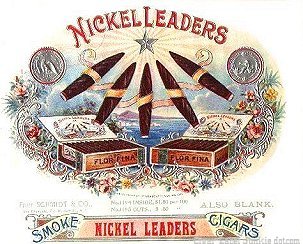 Nickel Leaders cigar box label