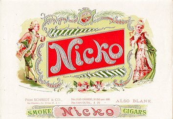 Nicko cigar box label