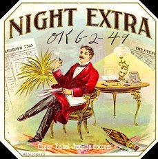 Night Extra cigar box label