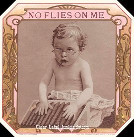 No Flies- cigar box label