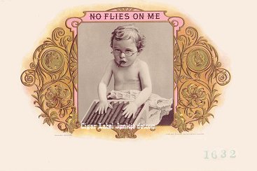 No Flies-cigar box label