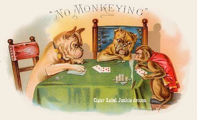No Monkeying- cigar box label