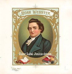 Noah Webster cigar box label