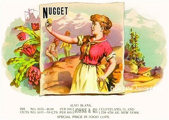 Nugget cigar box label