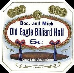Old Eagle Billiards cigar box label