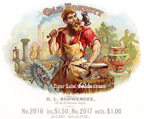 Old Honesty cigar box label