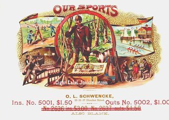 Our Sports- cigar box label