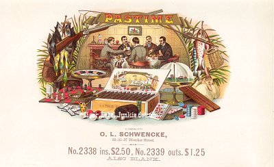 Pastime- cigar box label