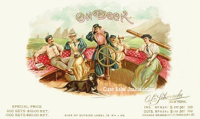 On Deck cigar box label