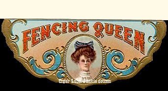 Fencing Queen- cigar box label