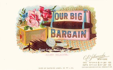 Our Big Bargain cigar box label