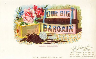Our Big Bargain cigar box label