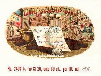 Our Presciption cigar box label
