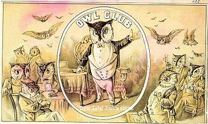 Owl Club- cigar box label