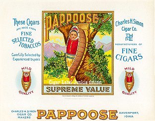 Pappoose cigar box label