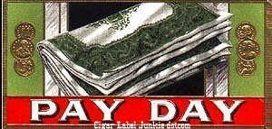 Pay Day cigar box label
