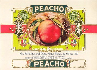 Peacho cigar box label