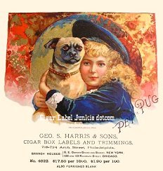 Pet Pug- cigar box label