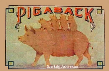 Pigaback- cigar box label
