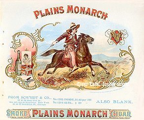 Plains Monarch cigar box label