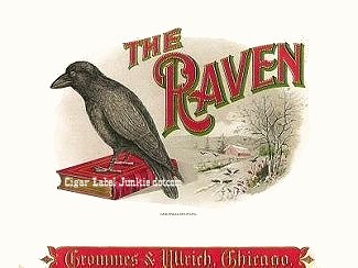 The Raven cigar box label