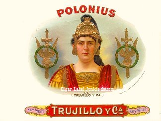 Polonius-cigar box label