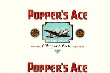 Poppers Ace cigar box label