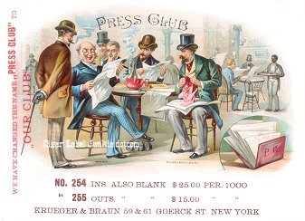 Press Club cigar box label