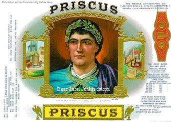 Priscus-cigar box label