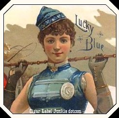 Lucky Blue- cigar box label