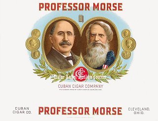 Prof Morse cigar box label