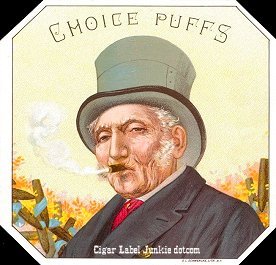 Choice Puffs out- cigar box label