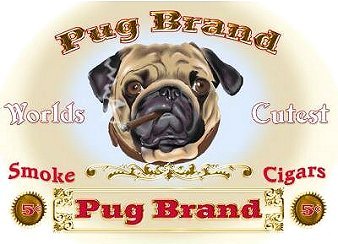 Pug Brand- cigar box label