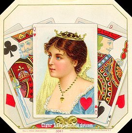 Queen Hearts- cigar box label