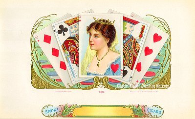 Queen of Hearts- cigar box label