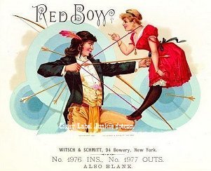 Red Bow cigar box label