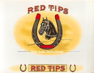 Red Tips- cigar box label