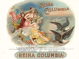 Reina Columbia cigar box label