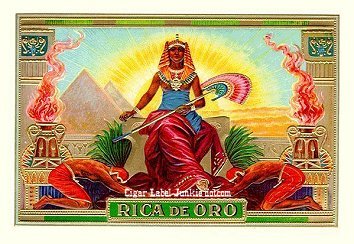 Rica De Oro cigar box label
